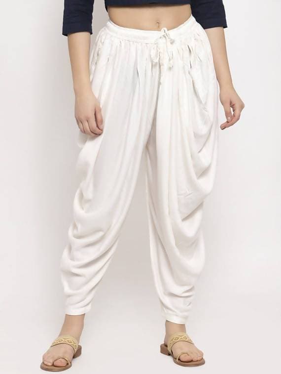 Buy Royal Kurta Men's Art Silk Ready to Wear Dhoti Pants (White, Free Size)  at Amazon.in